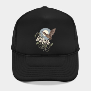 Moonlit Bat with Soft Climbing Blossoms Hat