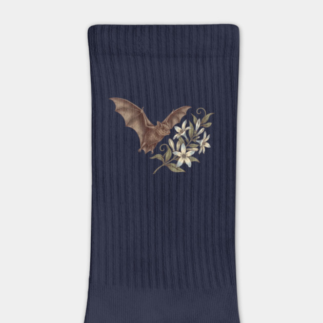 Vintage Little Brown Bat Night Blossoms by BirdsnStuff