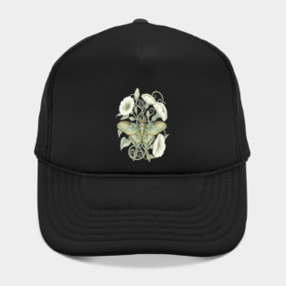 Luna Moth with Soft Pale Moonflowers Hat