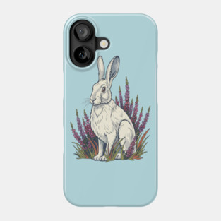 Mountain Hare with Pale Heather Blooms Phone Case