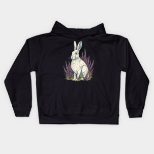 Mountain Hare with Pale Heather Blooms Kids Hoodie