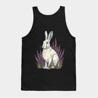 Mountain Hare with Pale Heather Blooms Tank Top