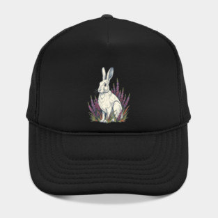 Mountain Hare with Pale Heather Blooms Hat