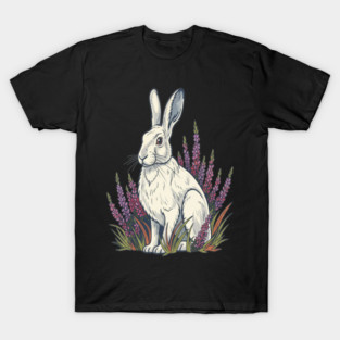 Mountain Hare with Pale Heather Blooms T-Shirt