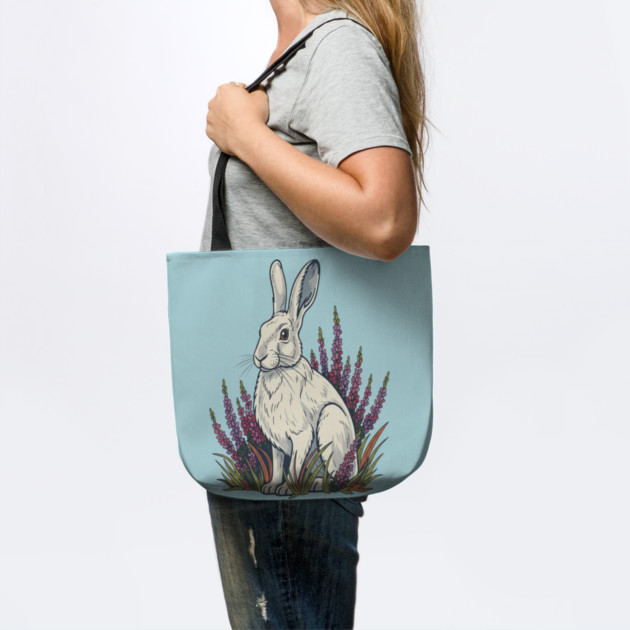 Mountain Hare with Pale Heather Blooms by BirdsnStuff