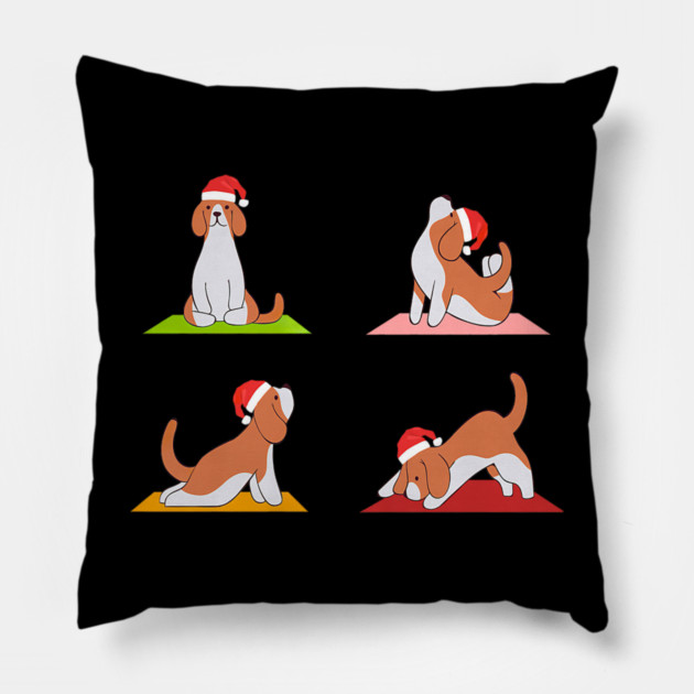 Beagle Makes Yoga Funny Dogs In Yoga Poses For Christmas Pillow by yangho