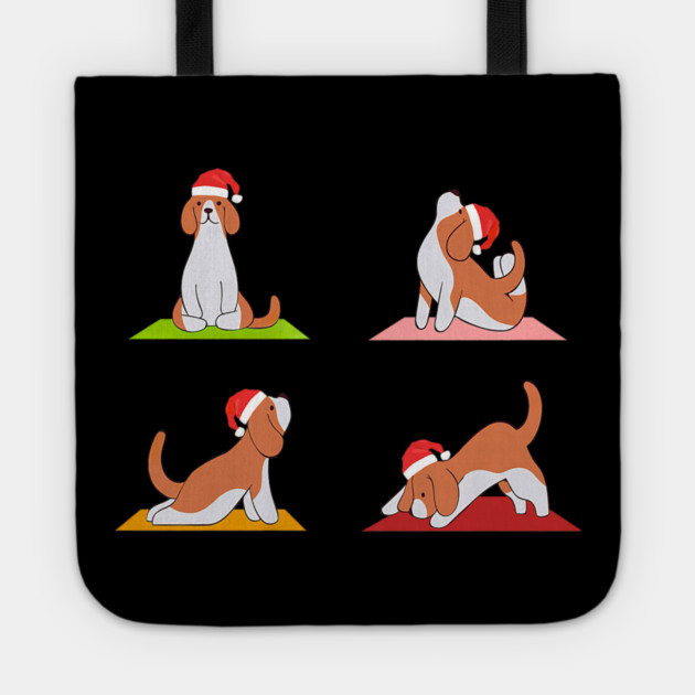 Beagle Makes Yoga Funny Dogs In Yoga Poses For Christmas Tote by yangho