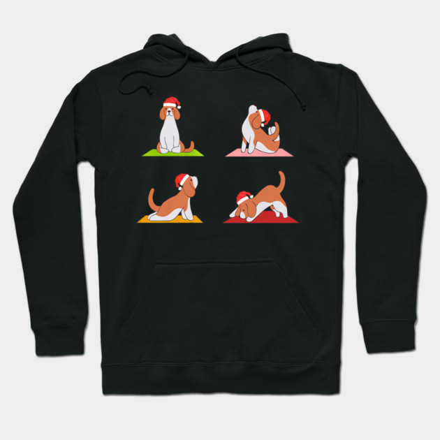 Beagle Makes Yoga Funny Dogs In Yoga Poses For Christmas Hoodie by yangho