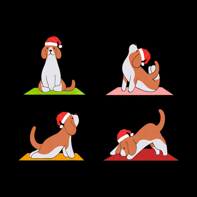 Beagle Makes Yoga Funny Dogs In Yoga Poses For Christmas by yangho
