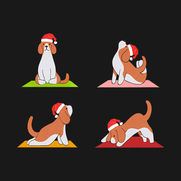 Beagle Makes Yoga Funny Dogs In Yoga Poses For Christmas by yangho