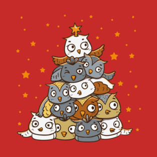 Owls Lover Christmas Tree Funny Christmas T-Shirt