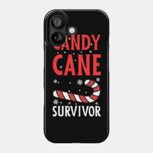 Candy Cane Survivor with Snowflakes Phone Case