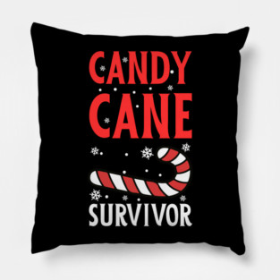 Candy Cane Survivor with Snowflakes Pillow