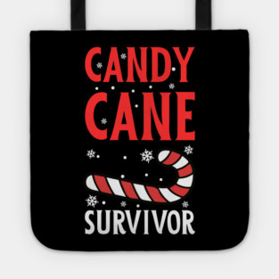 Candy Cane Survivor with Snowflakes Tote