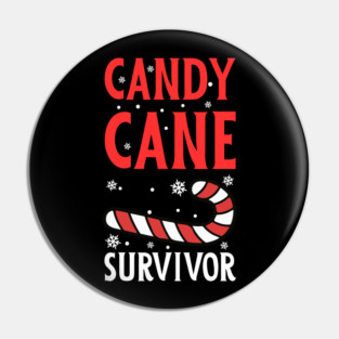 Candy Cane Survivor with Snowflakes Pin