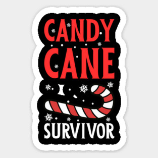 Candy Cane Survivor with Snowflakes Magnet