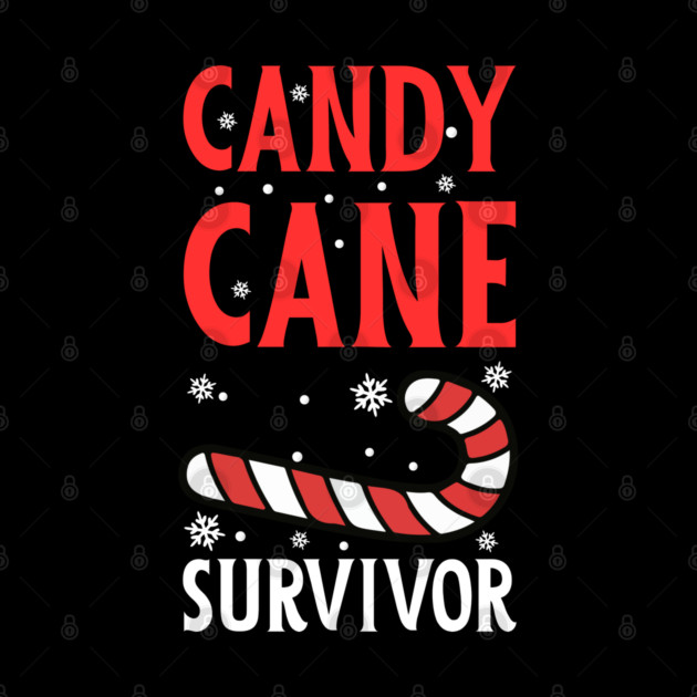 Candy Cane Survivor with Snowflakes by Creatifly Graphic Tees