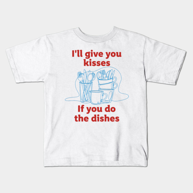 Funny Dish Duty Kids T-Shirt by enrynz
