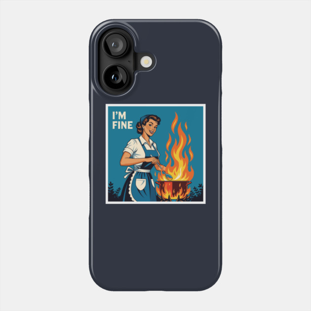Sarcastic Housewife Burning Dinner Phone Case by enrynz