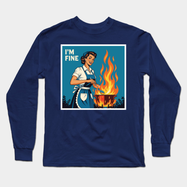 Sarcastic Housewife Burning Dinner Long Sleeve T-Shirt by enrynz