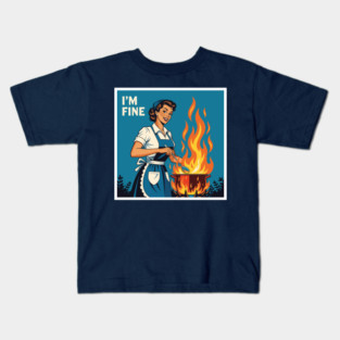 Sarcastic Housewife Burning Dinner Kids T-Shirt