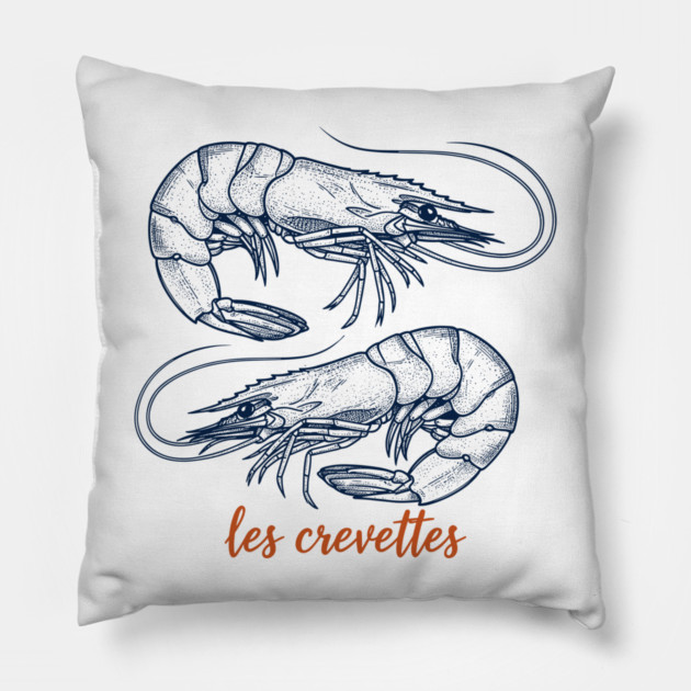 Les Crevettes Pillow by enrynz
