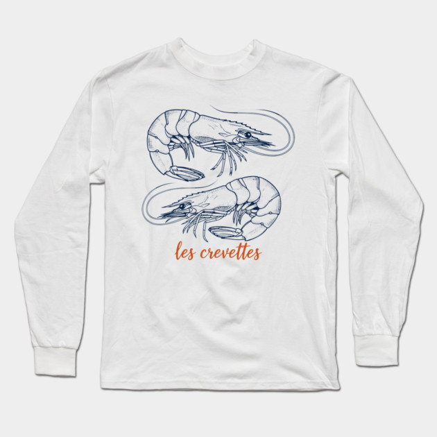 Les Crevettes Long Sleeve T-Shirt by enrynz
