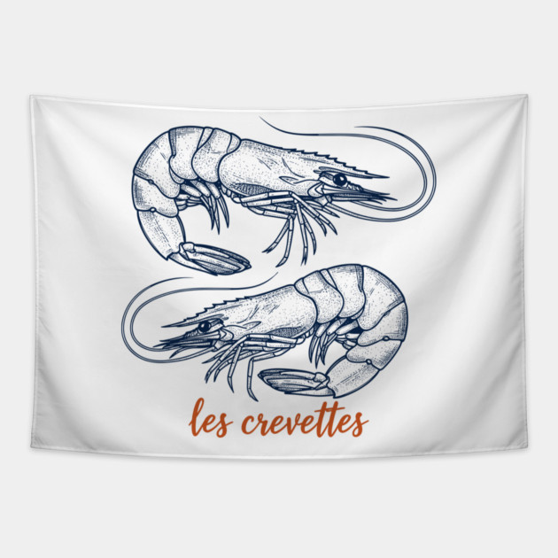 Les Crevettes Tapestry by enrynz