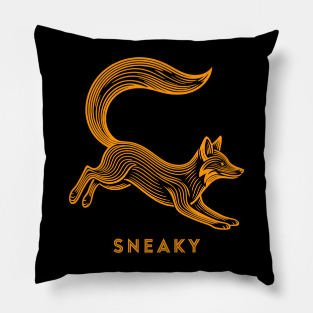 Sneaky Fox Pillow by CreativeSage