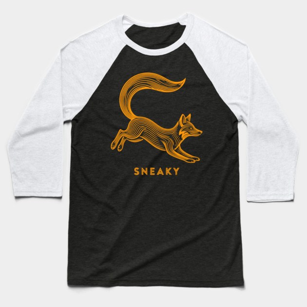 Sneaky Fox Baseball T-Shirt by CreativeSage