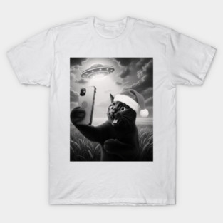Christmas Cat UFO T-Shirt