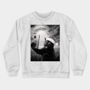 Christmas Cat UFO Crewneck Sweatshirt