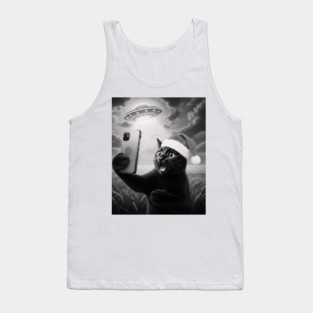 Christmas Cat UFO Tank Top