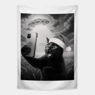 Christmas Cat UFO Tapestry