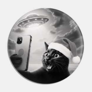Christmas Cat UFO Pin
