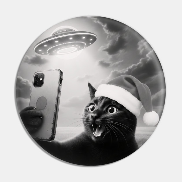 Christmas Cat UFO Pin by CreativeSage