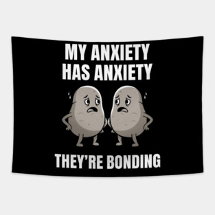 Anxious Anxiety Meme Tapestry