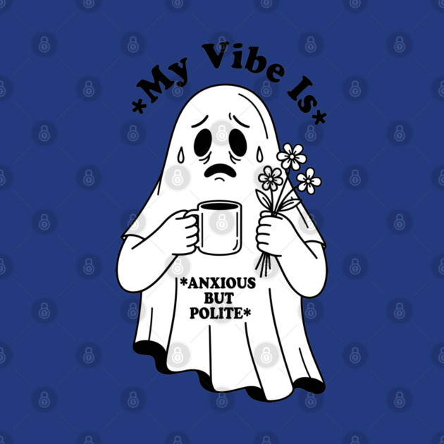 Anxious Ghost: Quirky Halloween Humor by enrynz