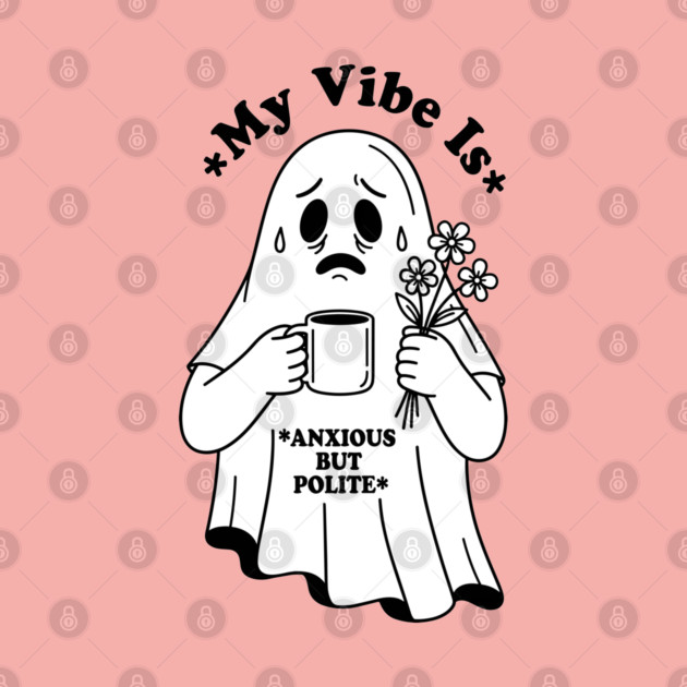 Anxious Ghost: Quirky Halloween Humor by enrynz