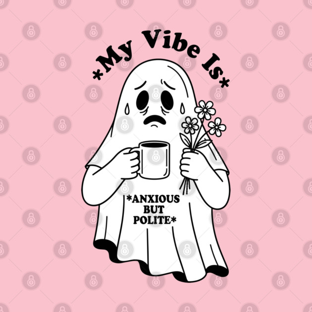 Anxious Ghost: Quirky Halloween Humor by enrynz