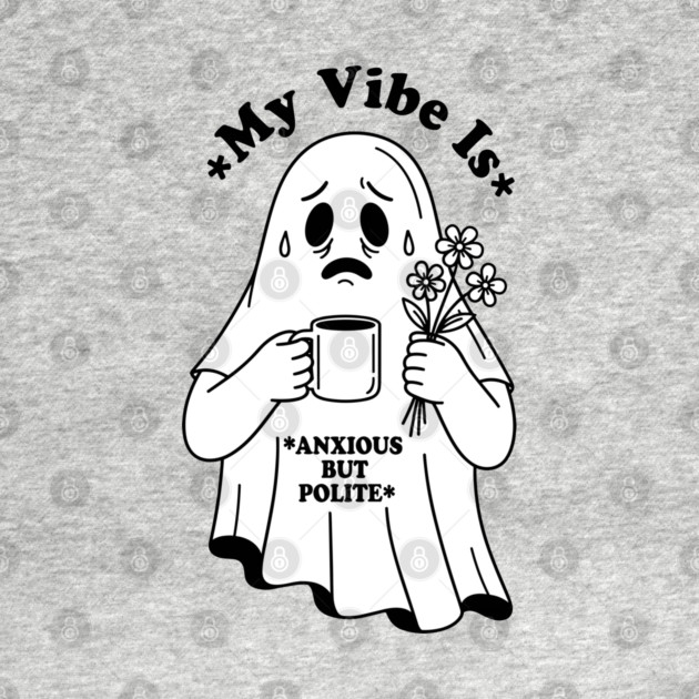 Anxious Ghost: Quirky Halloween Humor by enrynz