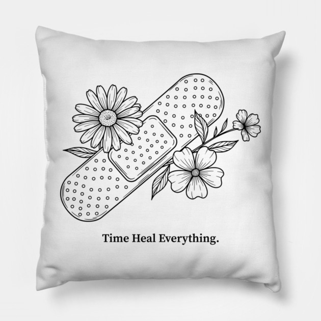 Time Heals Everything Pillow by enrynz
