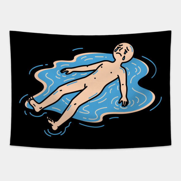 Crying Man Tapestry by enrynz