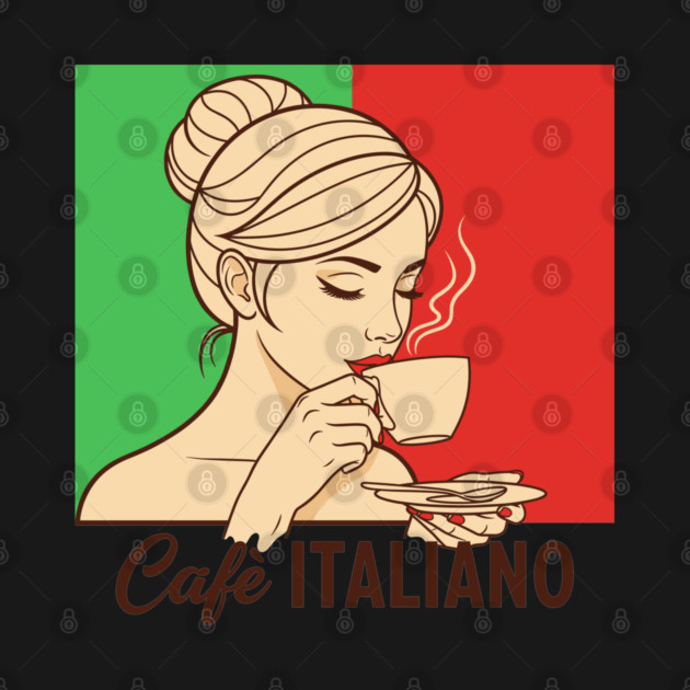 Elegant Italian Woman Sips Steamy Cafè by enrynz
