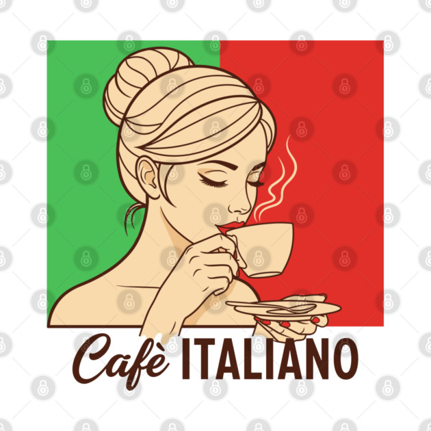 Elegant Italian Woman Sips Steamy Cafè by enrynz