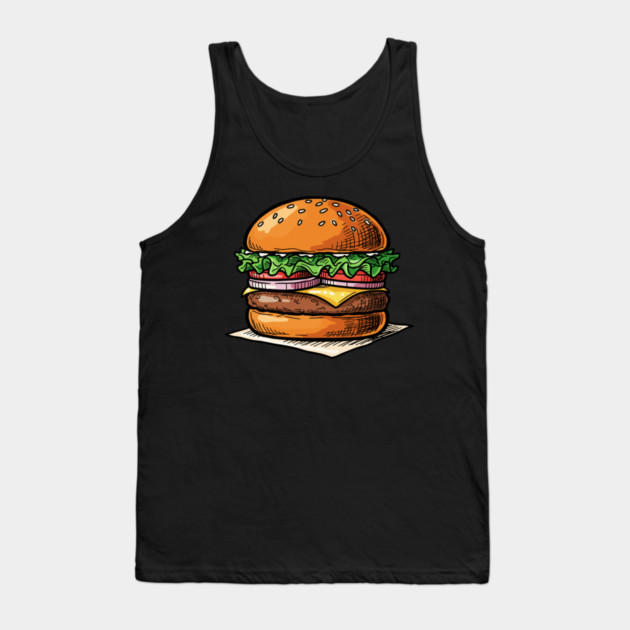 Classic Juicy Cheeseburger Tank Top by enrynz