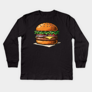 Classic Juicy Cheeseburger Kids Long Sleeve T-Shirt