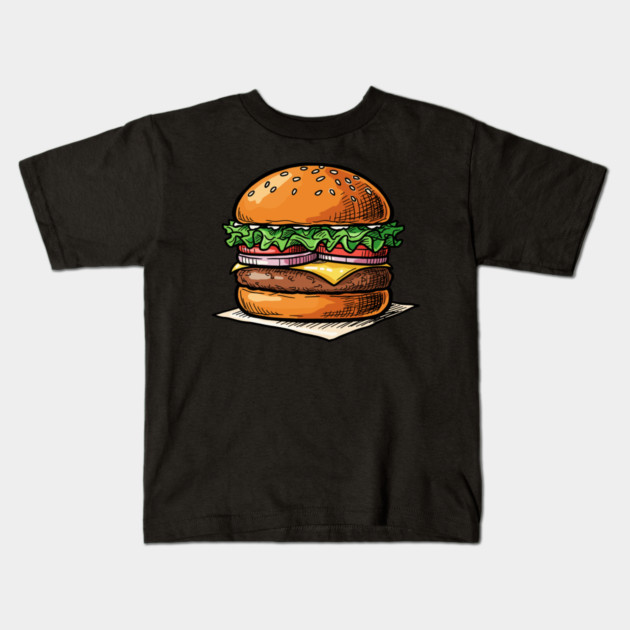 Classic Juicy Cheeseburger Kids T-Shirt by enrynz
