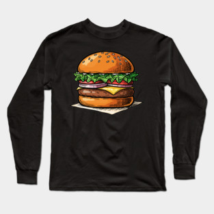 Classic Juicy Cheeseburger Long Sleeve T-Shirt