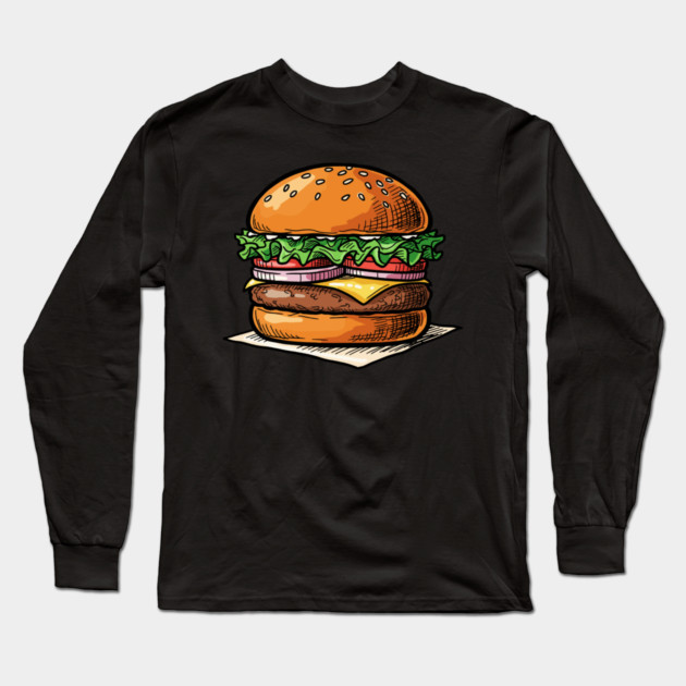 Classic Juicy Cheeseburger Long Sleeve T-Shirt by enrynz
